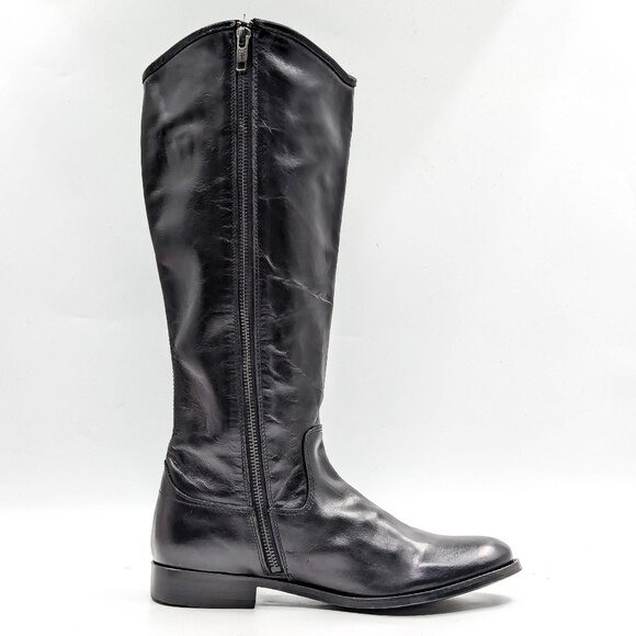Frye Wmn Melissa Button Zipper Black Leather Equestrian Riding Tall Boots sz 8.5 - Picture 11 of 11